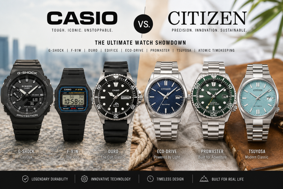 Casio vs Citizen Watches: G-Shock, Eco-Drive, Tsuyosa & Promaster — The Ultimate Luxury, Tech & Style Deep Dive