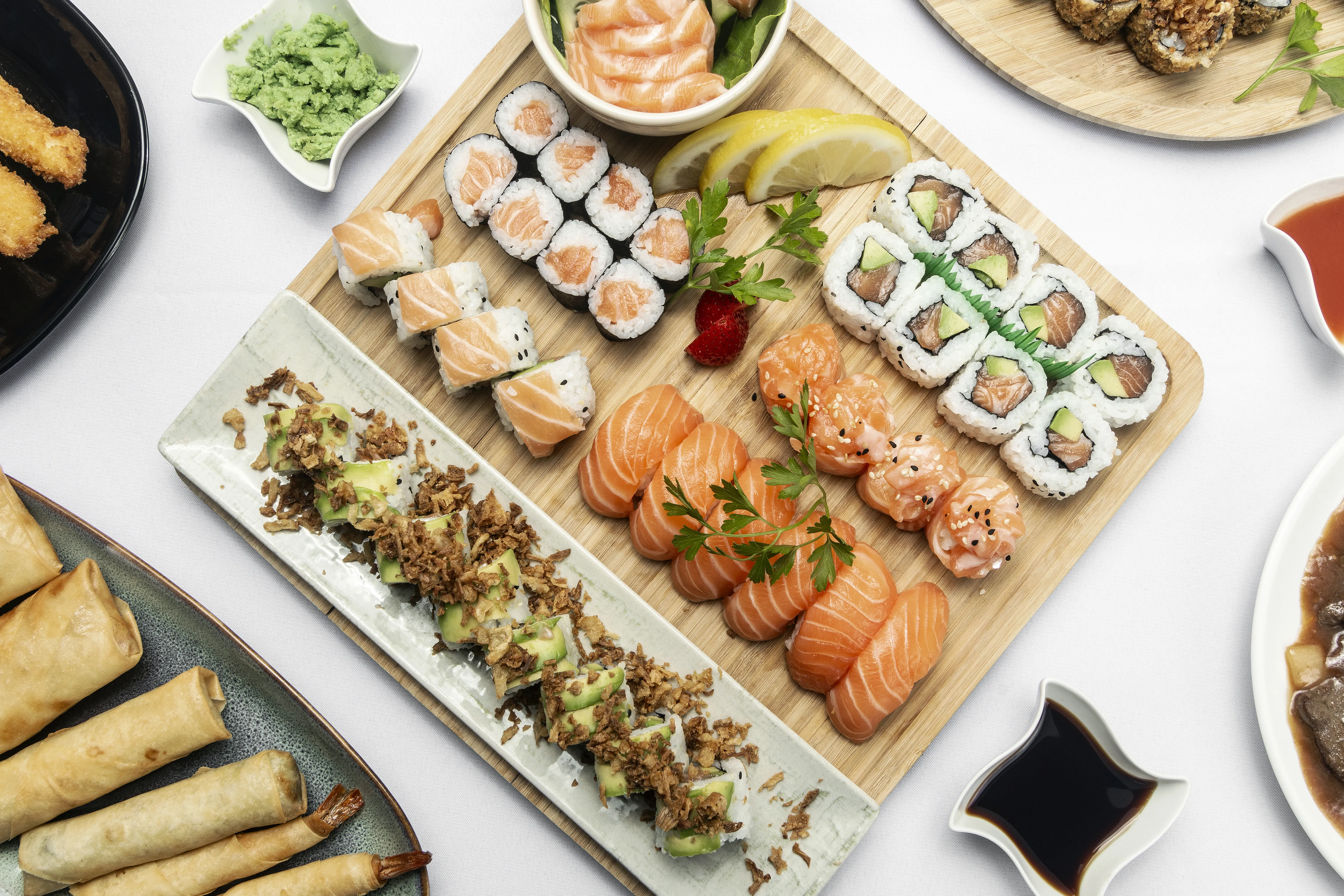 salmon sushi platter