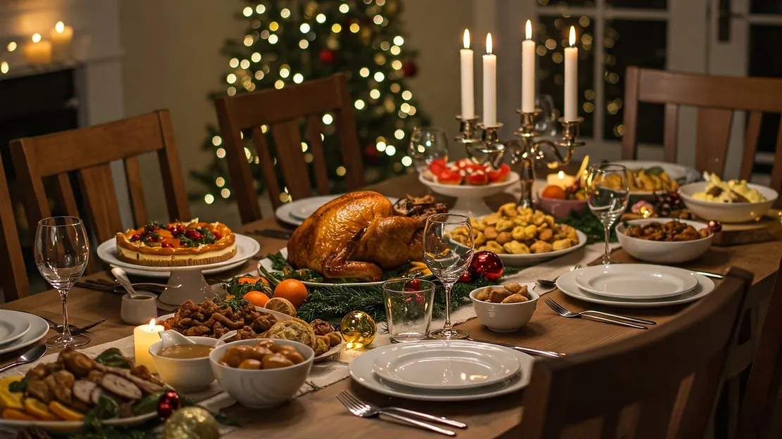 Christmas dinner table