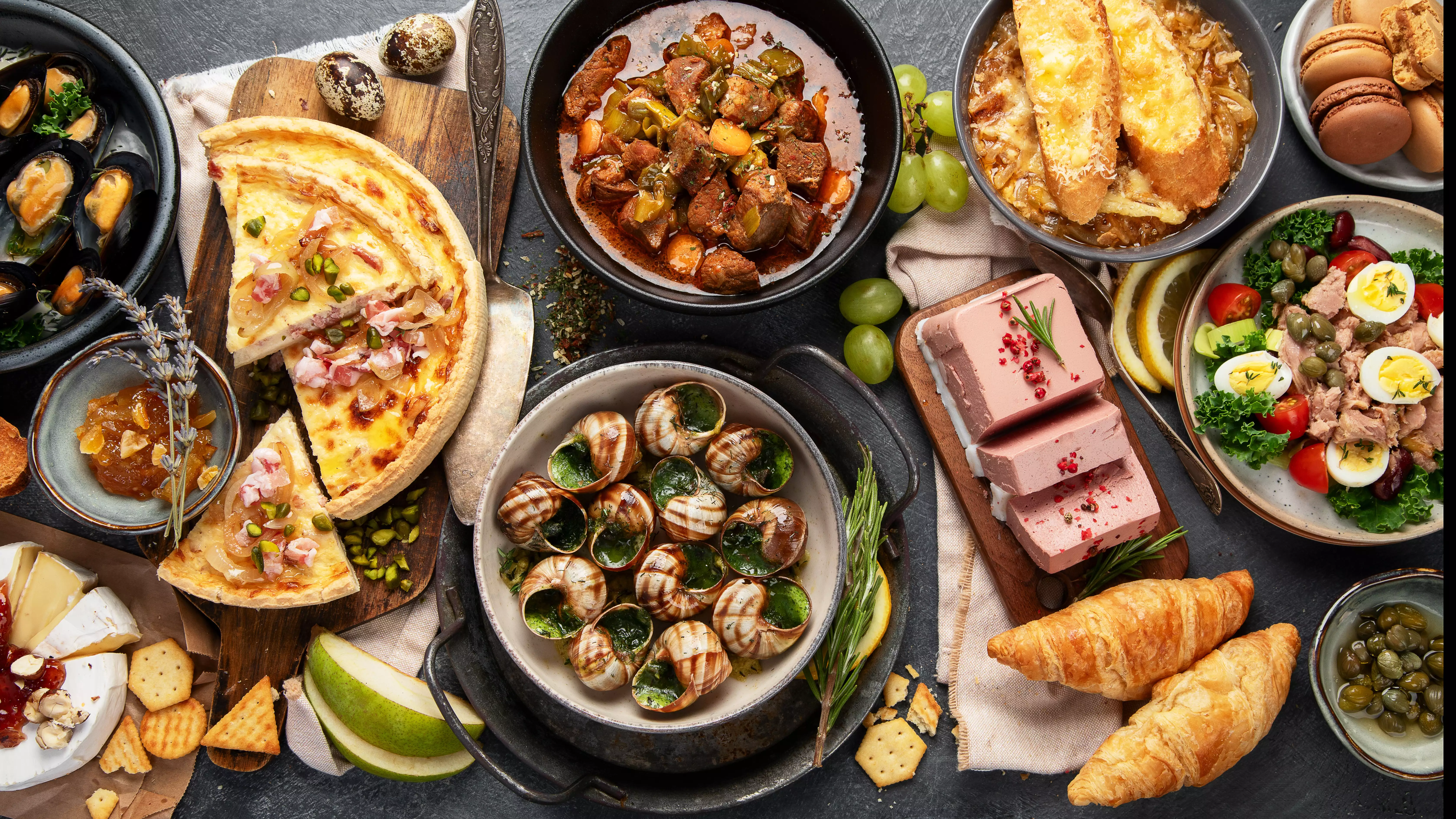 French Meal spread