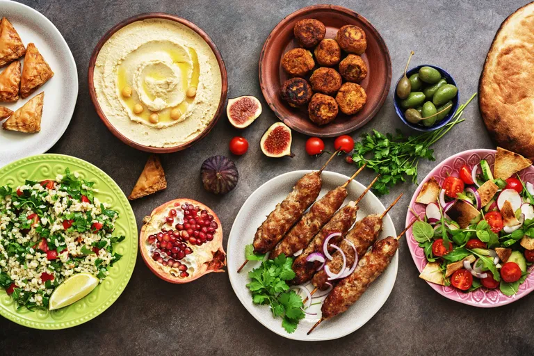 Middle east meal spread