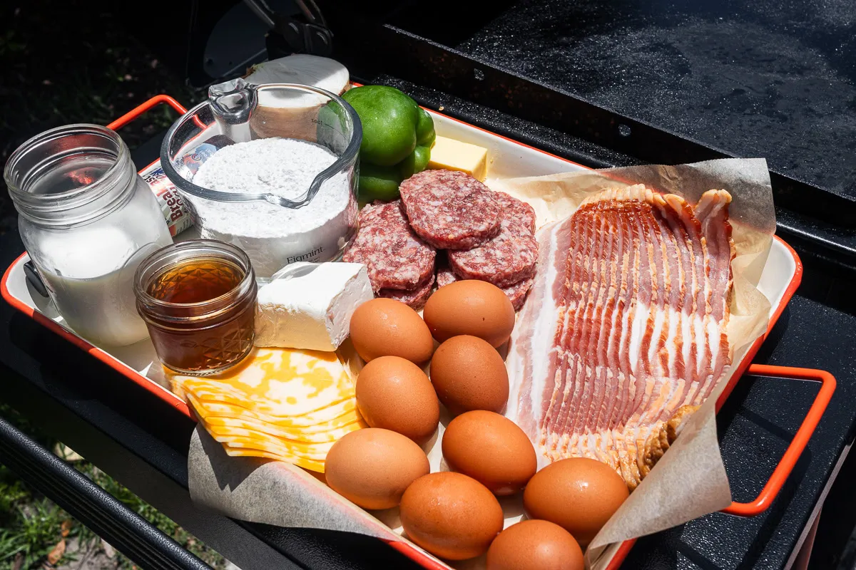 Classic English breakfast ingredients