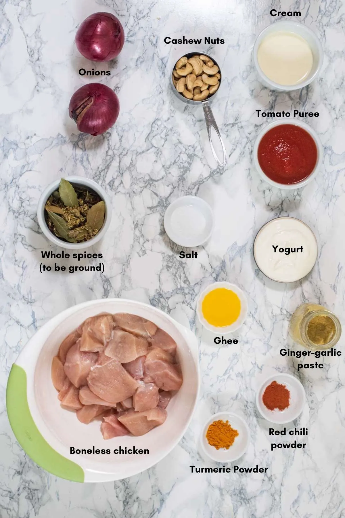 Chicken recipe ingredients